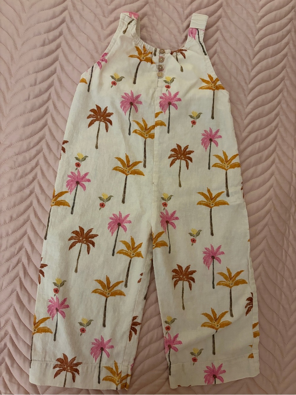 Zara Kids Linen Cotton Palm Tree Jumpsuit Romper Size 3Y 98 Summer